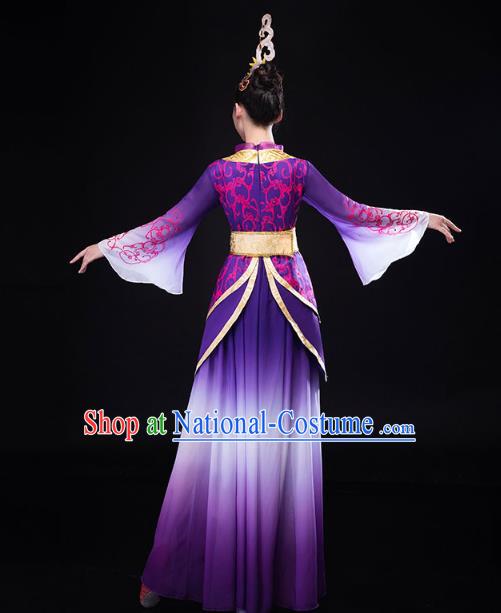 China Traditional Solo Dance Costume Umbrella Dance Clothing Classical Dance Purple Dress