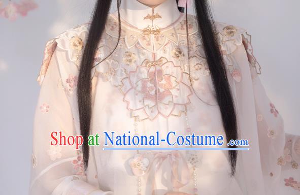 China Ancient Princess Embroidered Hanfu Dress Traditional Ming Dynasty Historical Costumes for Nobility Lady