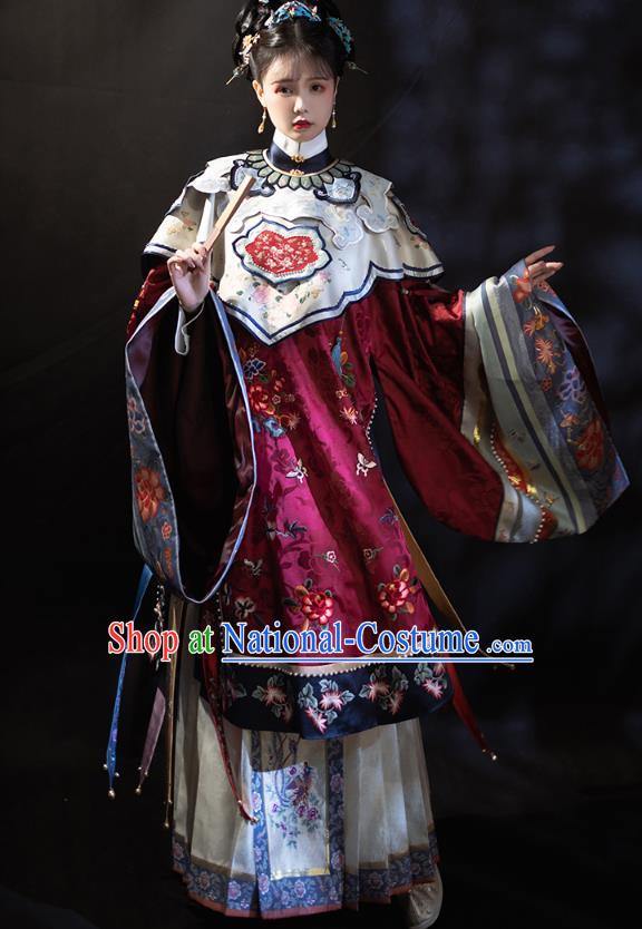 China Ancient Imperial Consort Hanfu Apparels Traditional Ming Dynasty Court Woman Historical Clothing Complete Set