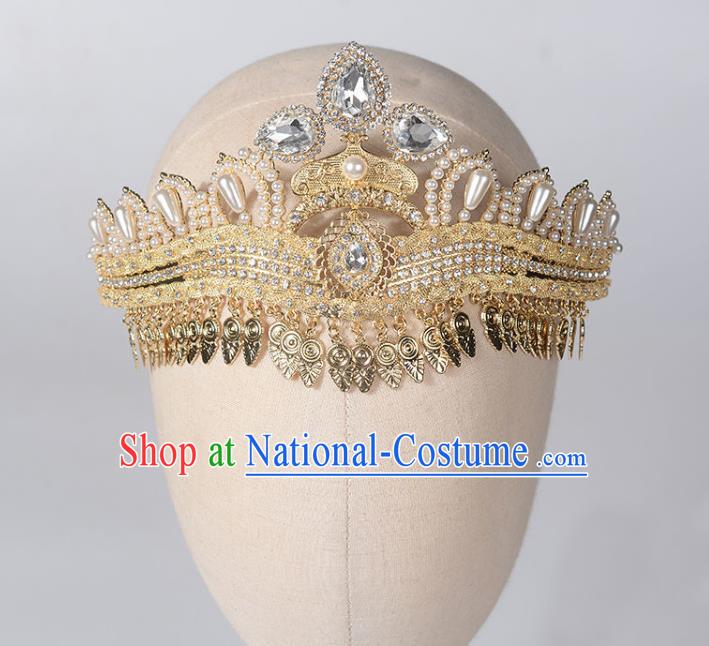 India Bollywood Queen Royal Crown Indian Stage Performance Hair Accessories