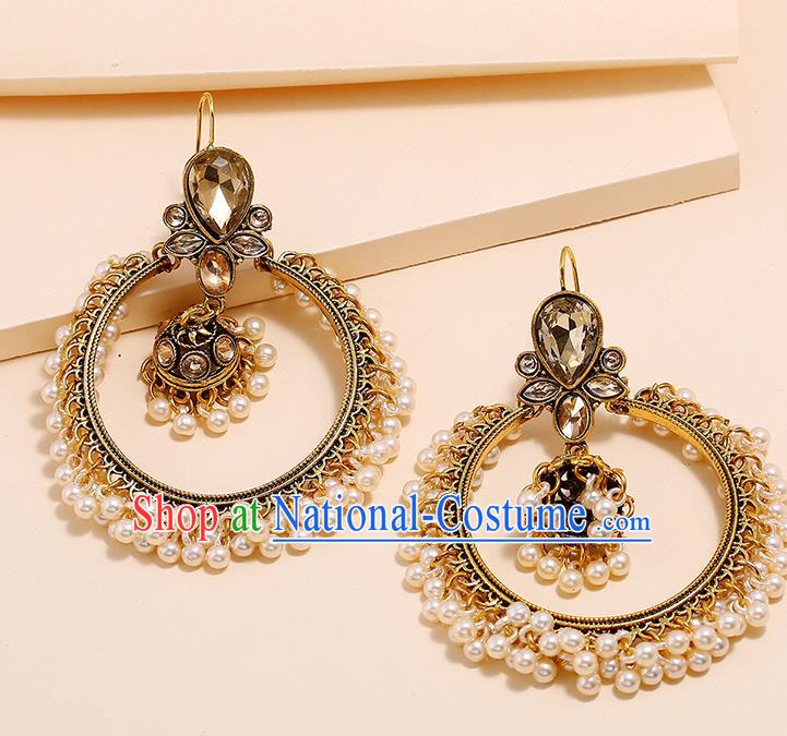 Asian Indian Stage Performance Earrings India Bollywood Folk Dance Ear Accessories