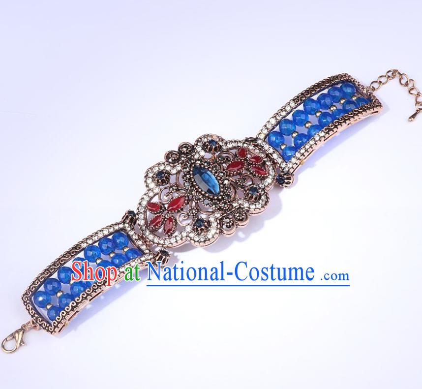 Asian Indian Folk Dance Performance Blue Bracelet India Belly Dance Wristlet Accessories