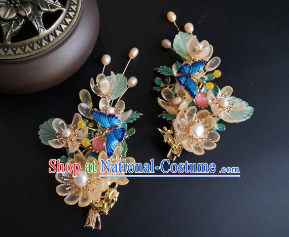 China Ancient Palace Lady Hairpin Traditional Ming Dynasty Chrysanthemum Hair Claws