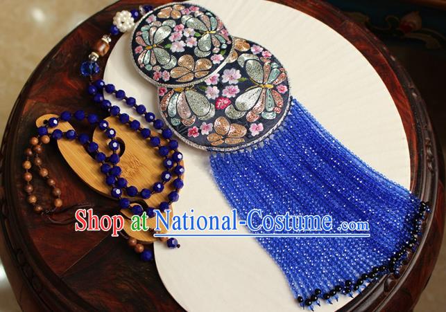 China Handmade Embroidered Black Gourd Sachet Necklet Accessories Traditional Cheongsam Necklace