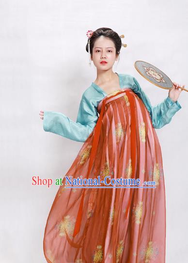 China Ancient Palace Lady Hanfu Dress Traditional Tang Dynasty Nobility Woman Historical Clothing