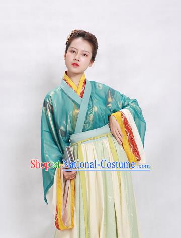 China Traditional Jin Dynasty Court Beauty Historical Clothing Ancient Palace Princess Hanfu Dress Garments