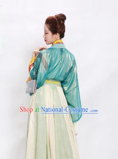 China Traditional Jin Dynasty Court Beauty Historical Clothing Ancient Palace Princess Hanfu Dress Garments