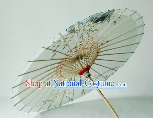 China Classical Dance Umbrellas Handmade Painting Mangnolia Oil Paper Umbrella Traditional Hanfu Umbrella