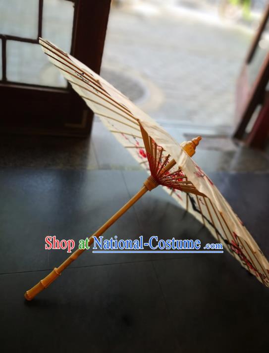 China Classical Dance Umbrellas Handmade Painting Red Plum Oil Paper Umbrella Traditional Stage Performance Oilpaper Umbrella