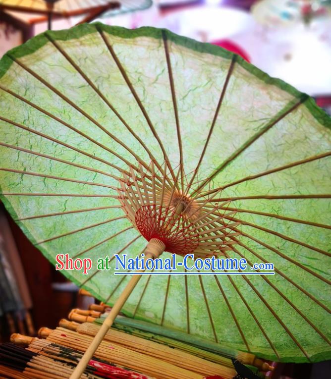 China Handmade Green Oilpaper Umbrella Classical Oil Paper Umbrella Traditional Hanfu Dance Umbrella