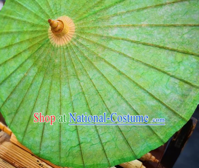 China Handmade Green Oilpaper Umbrella Classical Oil Paper Umbrella Traditional Hanfu Dance Umbrella