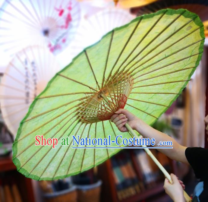 China Handmade Green Oilpaper Umbrella Classical Oil Paper Umbrella Traditional Hanfu Dance Umbrella