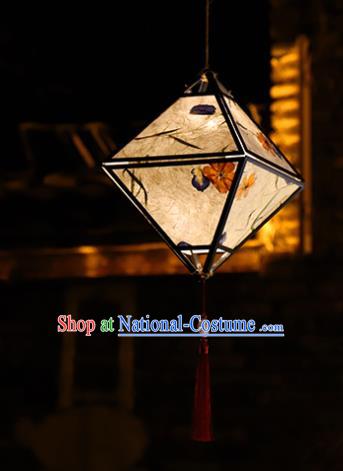 China New Year Decoration Handmade Parchment Hanging Lamp Traditional Spring Festival Rhombus Lantern