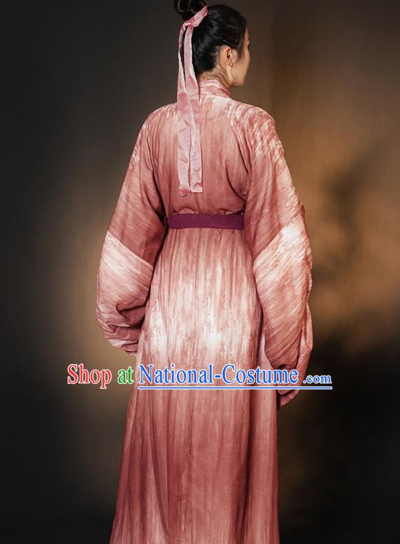 China Ancient Young Beauty Hanfu Dress Garment Traditional Wei Jin Dynasty Swordswoman Historical Clothing