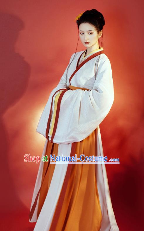 China Ancient Imperial Concubine Hanfu Dress Garment Traditional Jin Dynasty Court Princess Historical Costumes