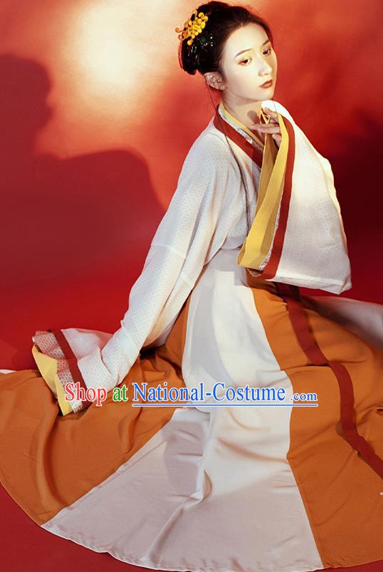 China Ancient Imperial Concubine Hanfu Dress Garment Traditional Jin Dynasty Court Princess Historical Costumes