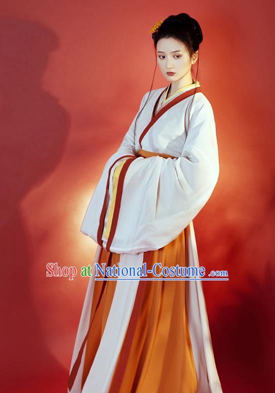 China Ancient Imperial Concubine Hanfu Dress Garment Traditional Jin Dynasty Court Princess Historical Costumes