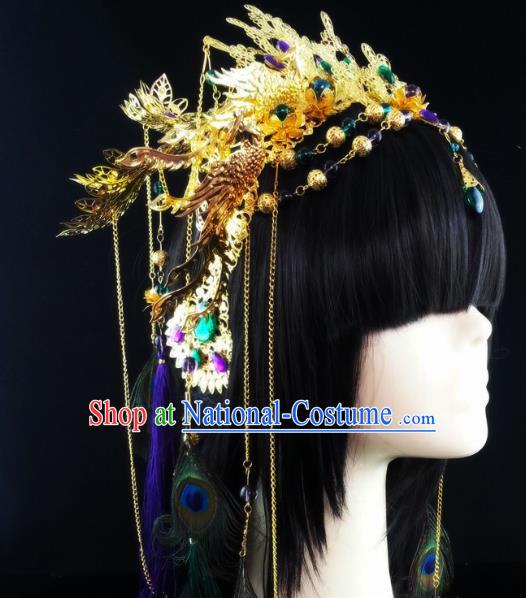 China Handmade Traditional Cosplay Swordswoman Hair Crown Hairpins Ancient Princess Hair Accessories Full Set