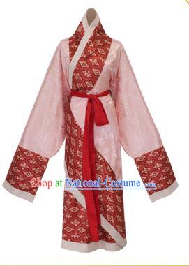 China Traditional Han Dynasty Royal Princess Historical Clothing Ancient Noble Lady Pink Hanfu Dress Garments