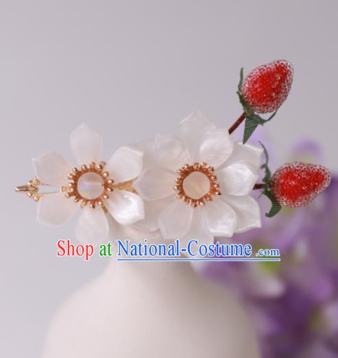 China Ancient Princess Hairpin Traditional Song Dynasty Palace Lady White Flowers Hair Stick