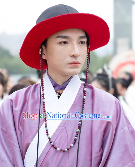 Chinese Traditional Ming Dynasty Noble Chide Hat Ancient Scholar Headwear