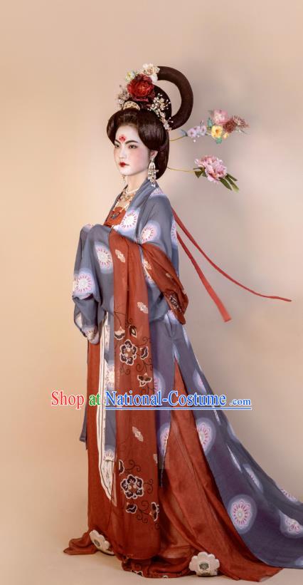 China Ancient Court Woman Hanfu Dress Costumes Traditional Tang Dynasty Imperial Concubine Historical Clothing