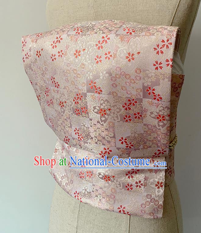 Japanese Kimono Accessories Pink Brocade Belt Japan Traditional Yukata Waistband