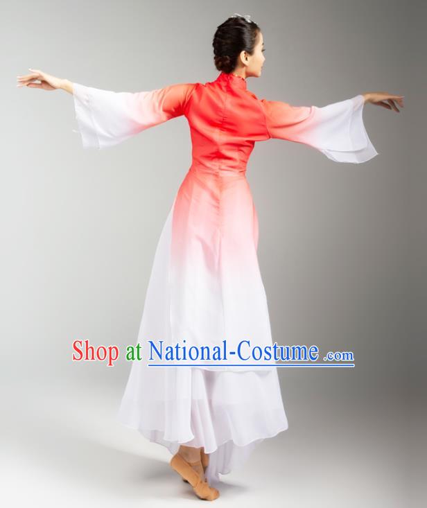 Chinese Traditional Stage Performance Costumes Classical Dance Embroidered Outfits Umbrella Dance Red Dress