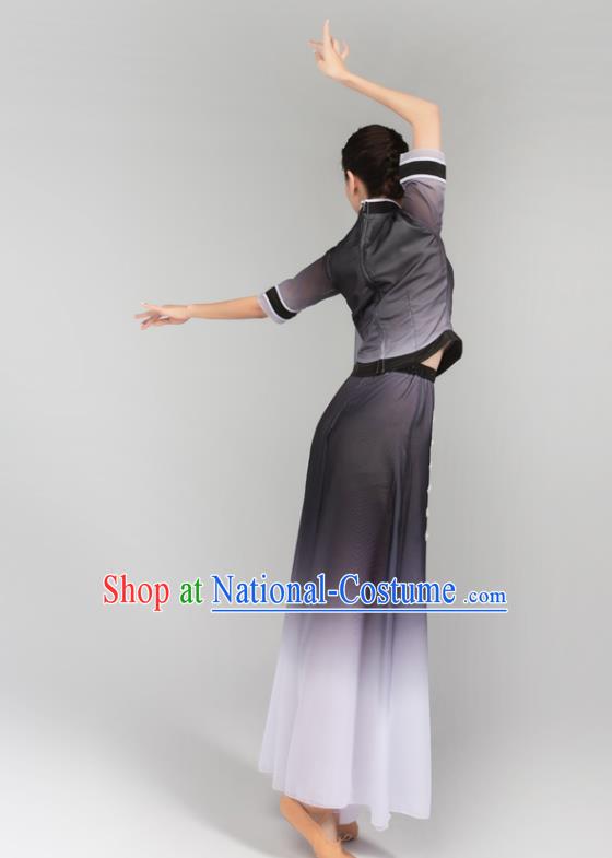 China Fan Dance Yangko Dance Clothing Folk Dance Grey Uniforms