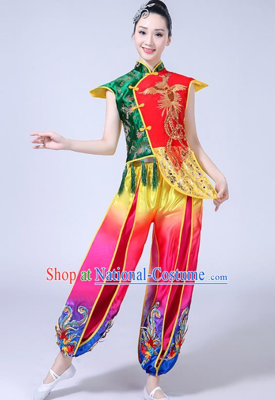 China Folk Dance Clothing Drum Dance Costume Yangko Dance Group Dance Uniforms