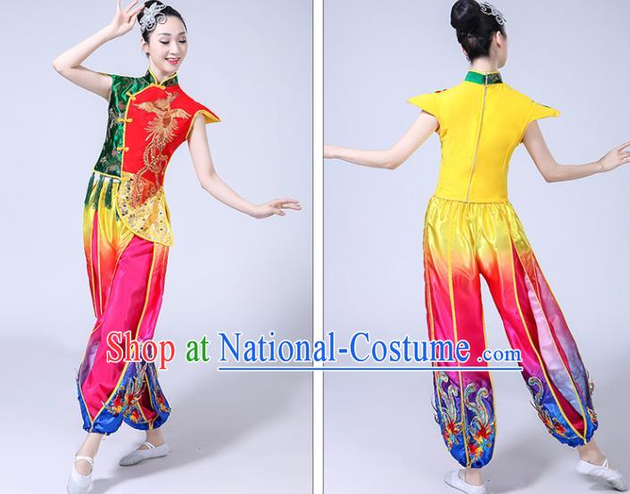 China Folk Dance Clothing Drum Dance Costume Yangko Dance Group Dance Uniforms