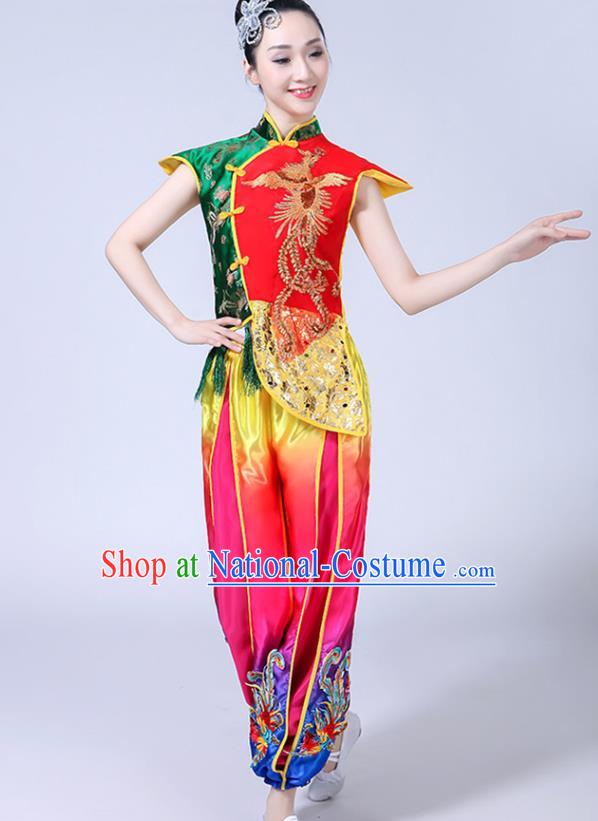 China Folk Dance Clothing Drum Dance Costume Yangko Dance Group Dance Uniforms