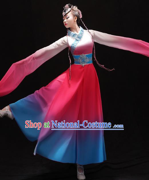 Chinese Classical Dance Jinghong Clothing Umbrella Dance Outfits Traditional Water Sleeve Dance Dress