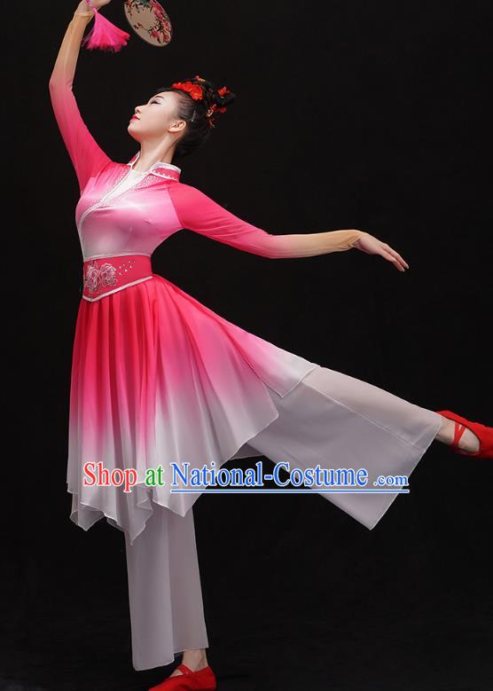 Chinese Traditional Umbrella Dance Dress Classical Ballet Dance Clothing Palace Fan Dance Pink Outfits