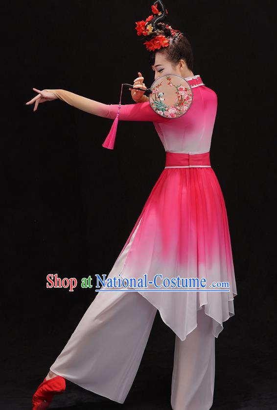 Chinese Traditional Umbrella Dance Dress Classical Ballet Dance Clothing Palace Fan Dance Pink Outfits