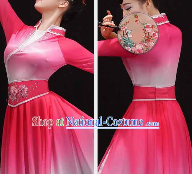 Chinese Traditional Umbrella Dance Dress Classical Ballet Dance Clothing Palace Fan Dance Pink Outfits