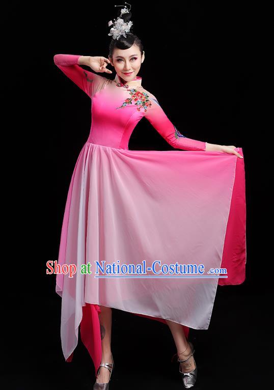 China Spring Festival Gala Opening Dance Costume Modern Dance Clothing Stage Performance Rosy Dress