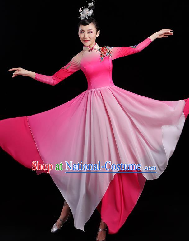 China Spring Festival Gala Opening Dance Costume Modern Dance Clothing Stage Performance Rosy Dress