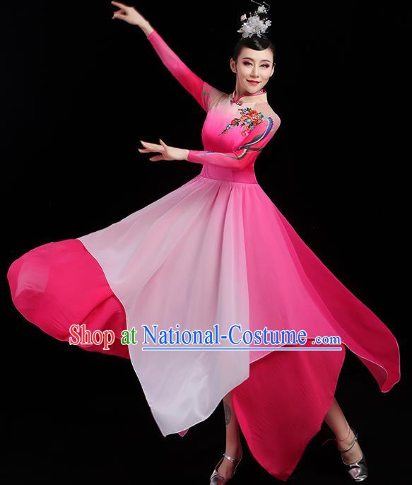 China Spring Festival Gala Opening Dance Costume Modern Dance Clothing Stage Performance Rosy Dress