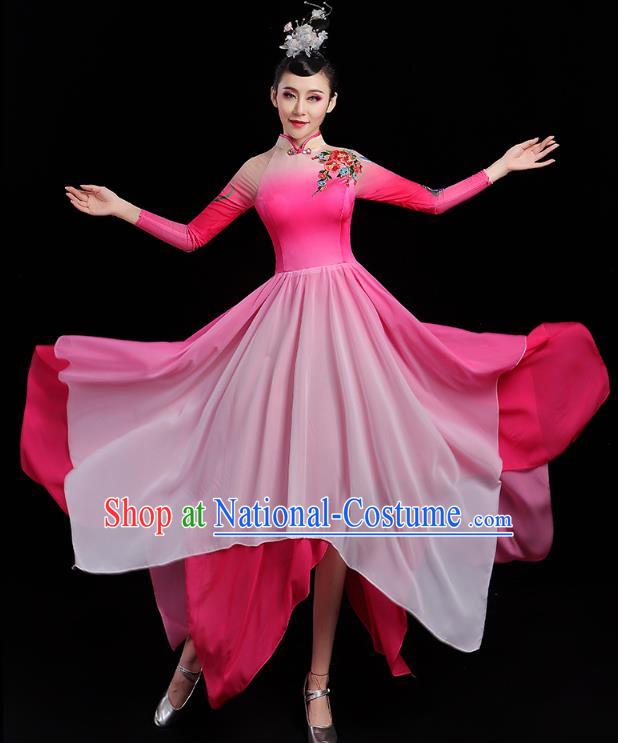 China Spring Festival Gala Opening Dance Costume Modern Dance Clothing Stage Performance Rosy Dress