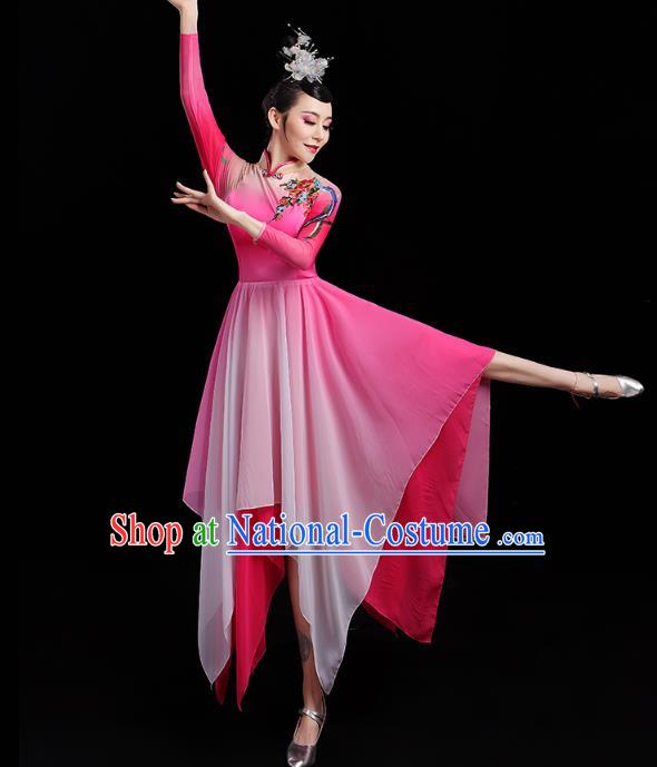 China Spring Festival Gala Opening Dance Costume Modern Dance Clothing Stage Performance Rosy Dress