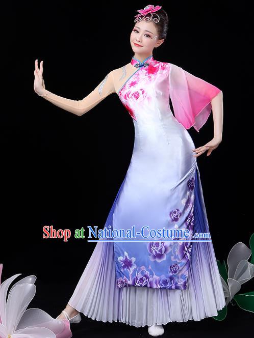 Chinese Classical Dance Solo Dance Costume Umbrella Dance Lilac Dress Traditional Performance Clothing