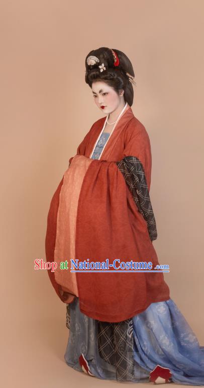 China Traditional Tang Dynasty Noble Woman Historical Clothing Ancient Imperial Empress Hanfu Dress Apparels