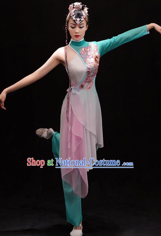 Chinese Jiangnan Umbrella Dance Outfits Classical Dance Clothing Traditional Woman Solo Dance Dress