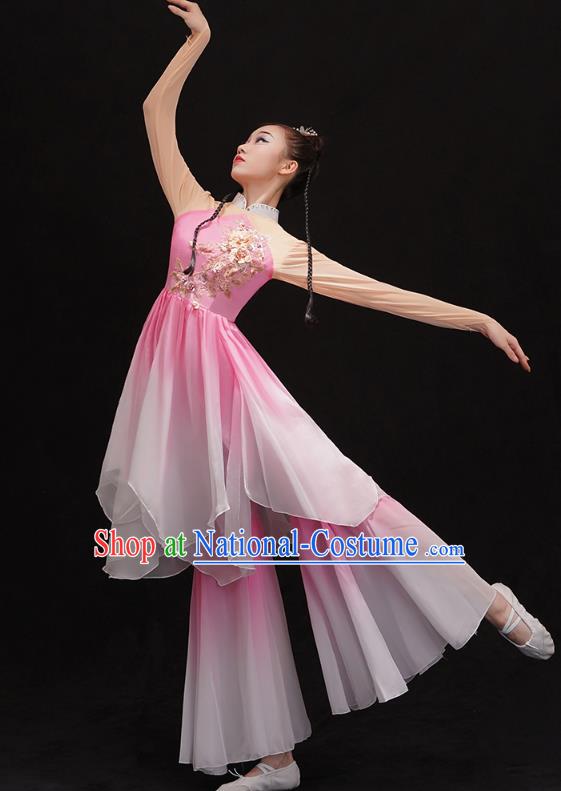 Chinese Classical Dance Performance Clothing Traditional Palace Fan Dance Dress Jiangnan Umbrella Dance Pink Outfits