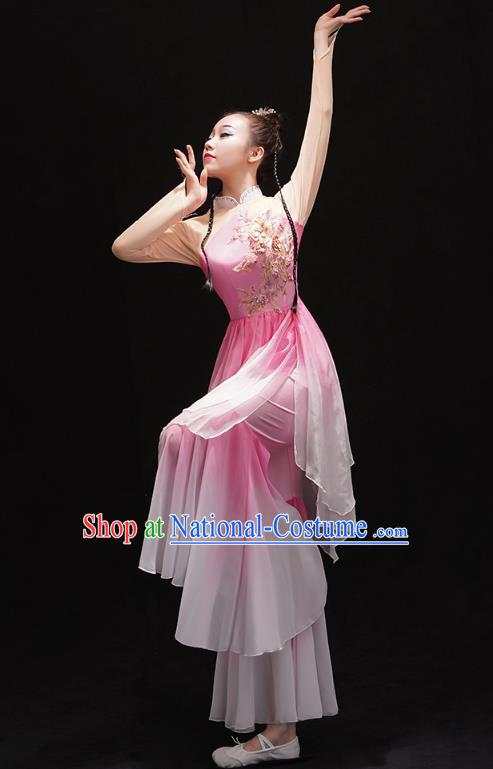 Chinese Classical Dance Performance Clothing Traditional Palace Fan Dance Dress Jiangnan Umbrella Dance Pink Outfits