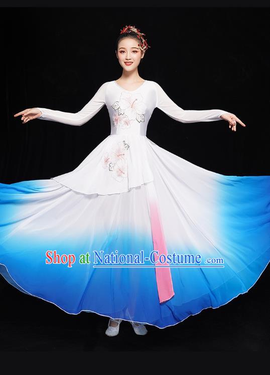 Chinese Jasmine Dance Dress Traditional Umbrella Dance Costumes Classical Dance Clothing