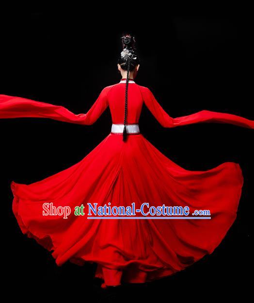 Chinese Classical Dance Cai Wei Clothing Water Sleeve Dance Red Dress Traditional Court Dance Outfits