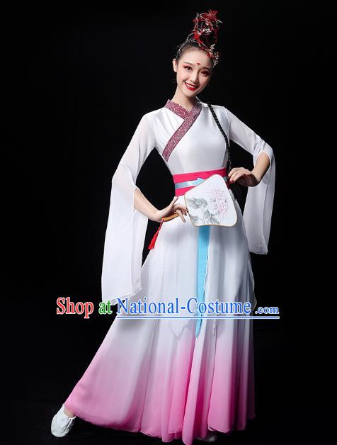 Chinese Umbrella Dance Performance Dress Traditional Fan Dance Outfits Classical Dance Fairy Clothing