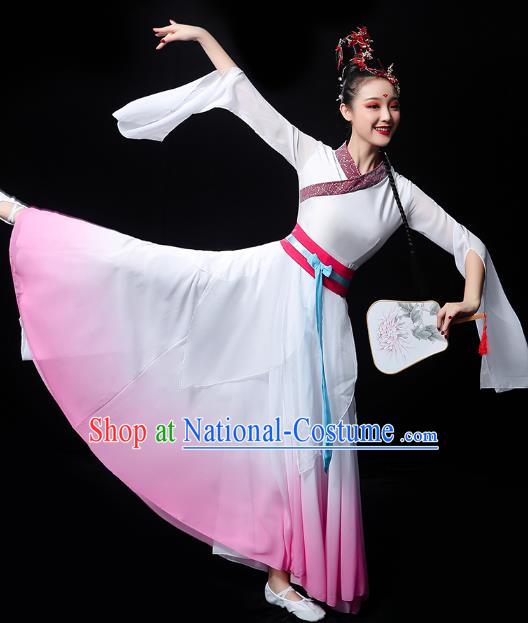 Chinese Umbrella Dance Performance Dress Traditional Fan Dance Outfits Classical Dance Fairy Clothing